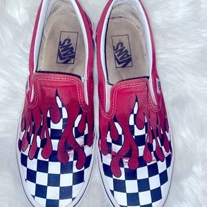 Slip-ons Vans Checked With flames